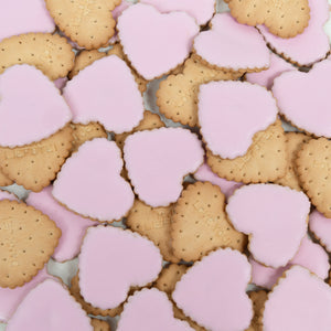 Roze likkoekjes hartjesvorm